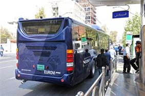 آزمايش اتوبوس گازسوز يورو 6 توليد ايران خودرو ديزل