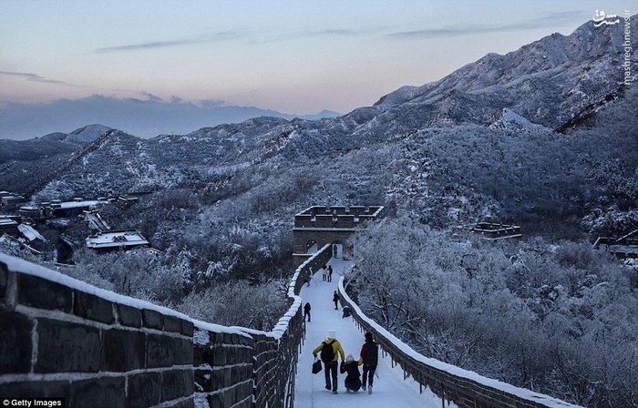 عکس/ طبیعت زمستانی دیوار چین