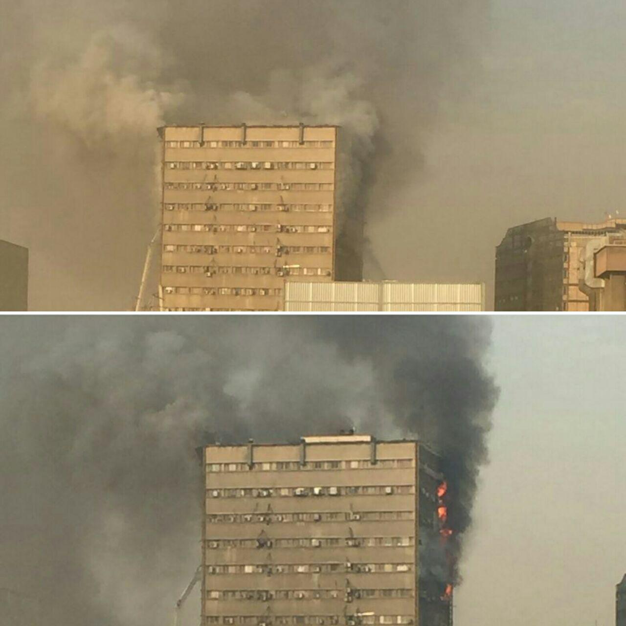 ساختمان پلاسکو در آتش می‌سوزد/ اجرای محدودیت‌های ترافیکی+ عکس